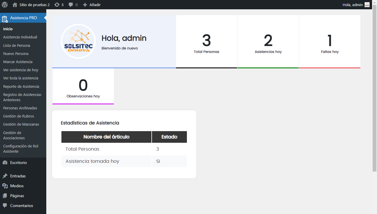 P15 PRO Control de Asistencia Sectorial