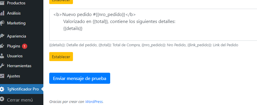 P16 PRO Notificador de pedidos Woocommerce usando Telegram